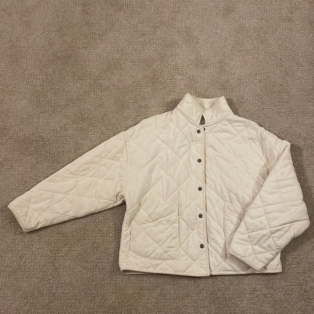 Z Supply Quilted Cream Knit Jacket XS